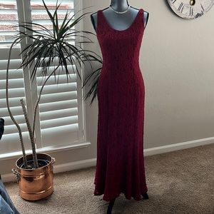 Dark Orange lined lace dress with low back